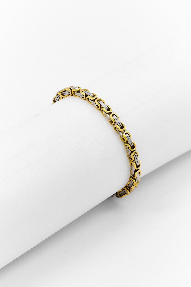 Steeltime Men Stainless Steel Plated Byzantine Bracelet, Multicolor - Image 1